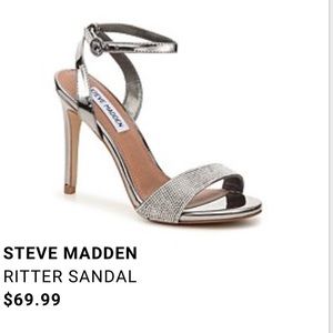 Silver metallic heels